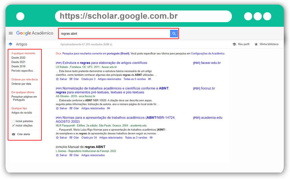 Como usar o google acadêmico
