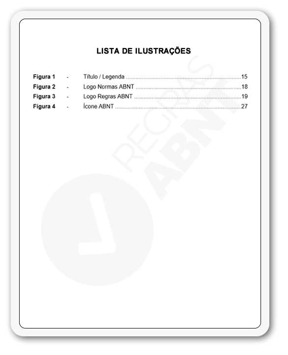Exemplo de lista de ilustrações